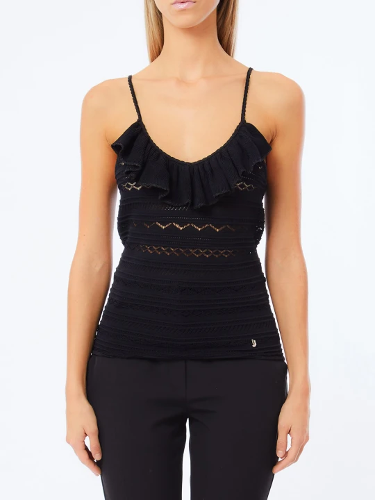 Zdjęcie produktu Liu Jo Openwork Knit Top czarny
