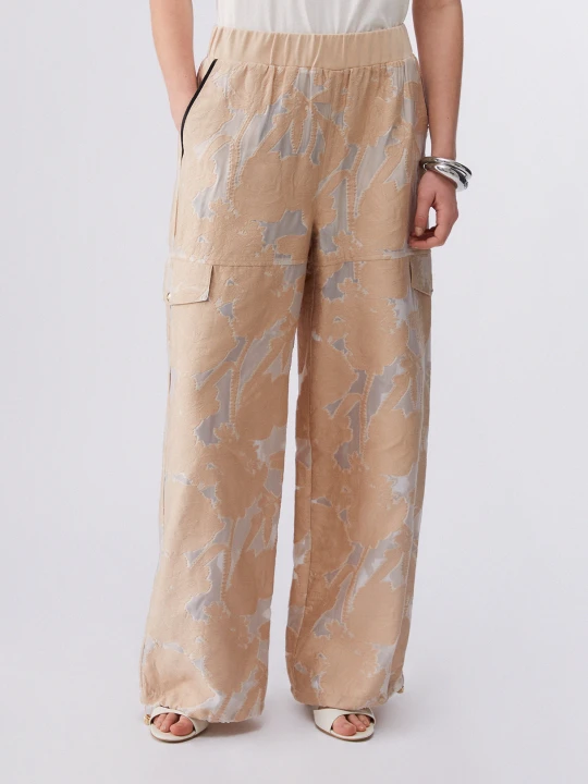 Zdjęcie produktu Liu Jo Organza Jacquard Trousers beżowy