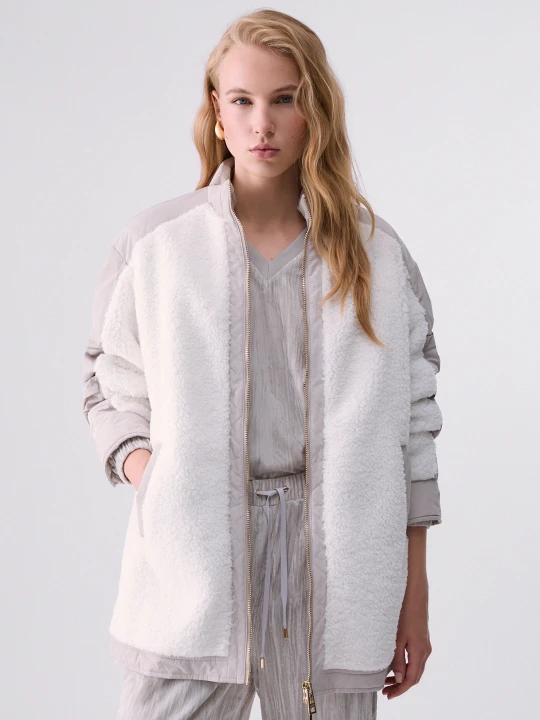 Zdjęcie produktu Liu Jo Oversized Teddy Bomber Jacket biały