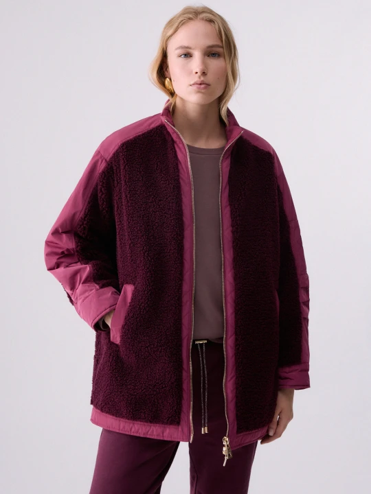Zdjęcie produktu Liu Jo Oversized Teddy Bomber Jacket purpurowy