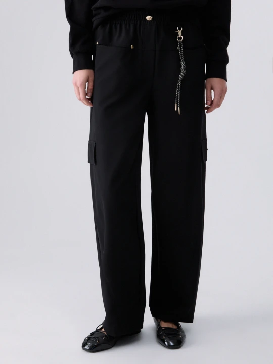 Zdjęcie produktu Liu Jo Oversized Trousers With Charm czarny