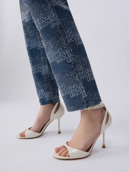 Zdjęcie produktu Liu Jo Patent Leather Heeled Sandals Milk