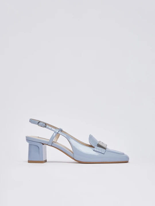 Zdjęcie produktu Liu Jo Patent Leather Slingback Loafers Light Blue
