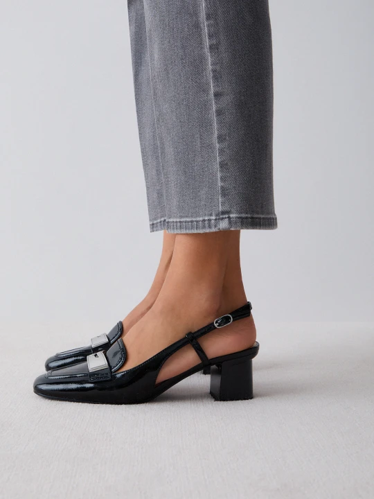 Zdjęcie produktu Liu Jo Patent Leather Slingback Loafers czarny