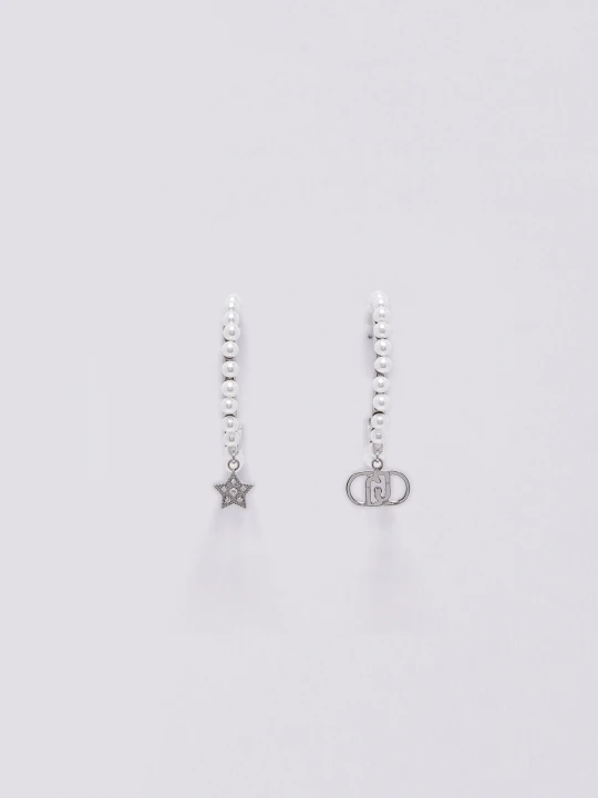 Zdjęcie produktu Liu Jo Pearl Hoop Earrings Silver Colour