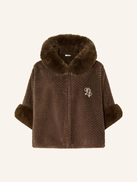 Zdjęcie produktu Liu Jo Peleryna Z Pluszu Teddy Z Kamieniami Ozdobnymi braun BRĄZOWY