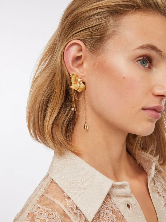 Zdjęcie produktu Liu Jo Pendant Earrings With Maxi-flower złoty