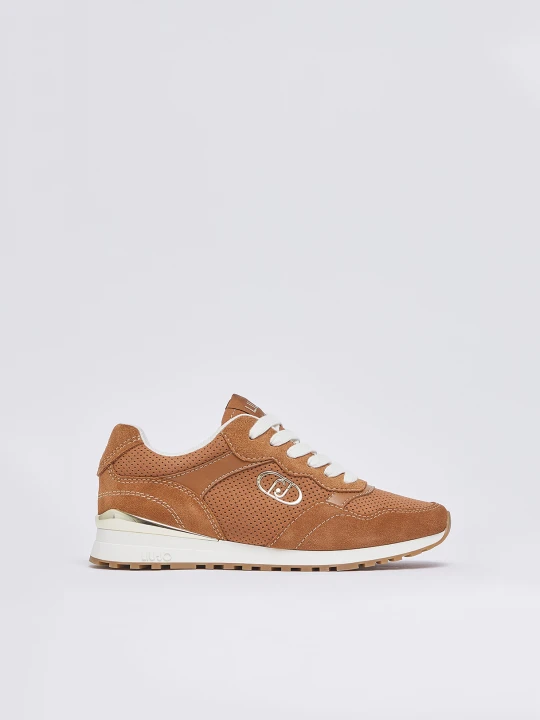 Zdjęcie produktu Liu Jo Perforated Suede Sneakers brązowy