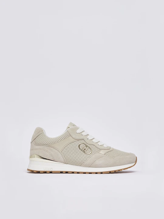 Zdjęcie produktu Liu Jo Perforated Suede Sneakers beżowy