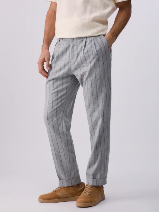Zdjęcie produktu Liu Jo Pinstripe Trousers With Darts Grey Pinstripe