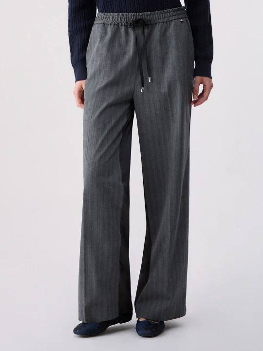 Zdjęcie produktu Liu Jo Pinstriped Trousers Bimateriale Dark Grey