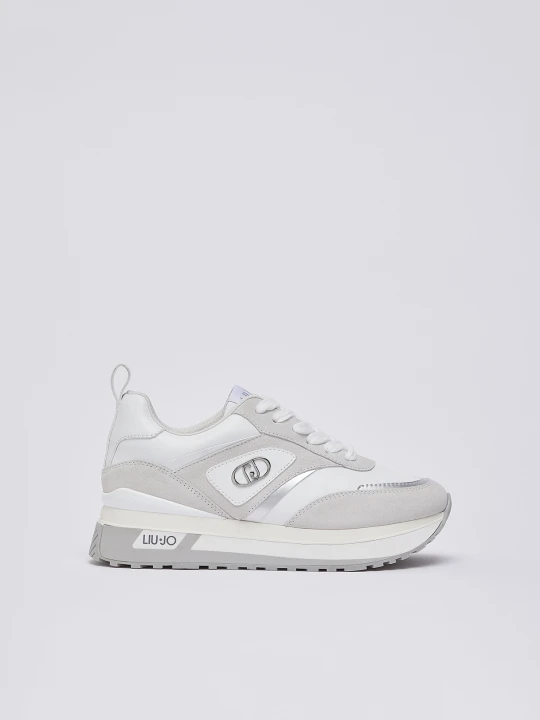 Zdjęcie produktu Liu Jo Platform Sneakers In Suede And Leather biały