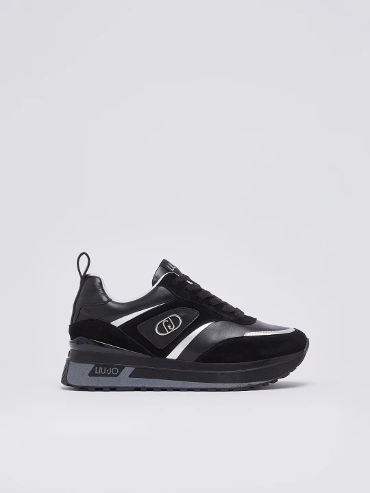 Zdjęcie produktu Liu Jo Platform Sneakers In Suede And Leather czarny