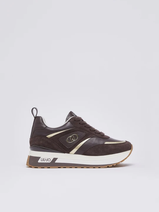 Zdjęcie produktu Liu Jo Platform Sneakers In Suede And Leather Mocha