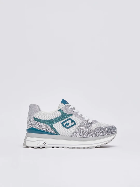 Zdjęcie produktu Liu Jo Platform Sneakers With Full Glitter srebrny