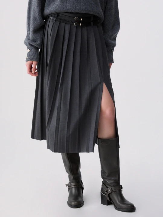 Zdjęcie produktu Liu Jo Pleated Flannel Skirt Dark Green