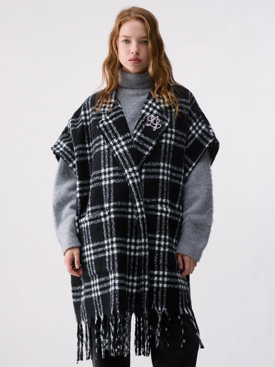 Zdjęcie produktu Liu Jo Poncho Long Jacquard czarny