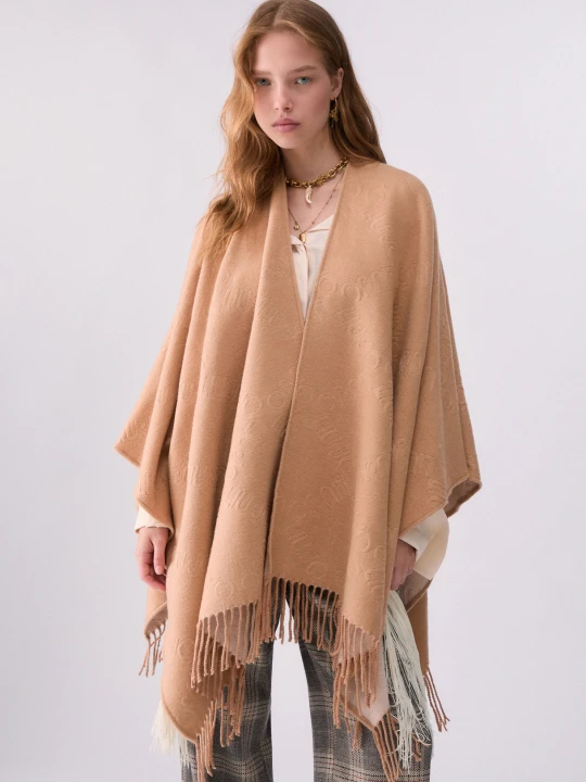 Zdjęcie produktu Liu Jo Poncho With Embossed Logo Camel