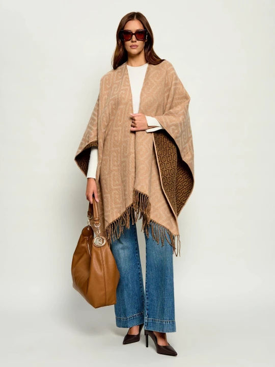 Zdjęcie produktu Liu Jo Ponczo | Oversize fit beżowy
