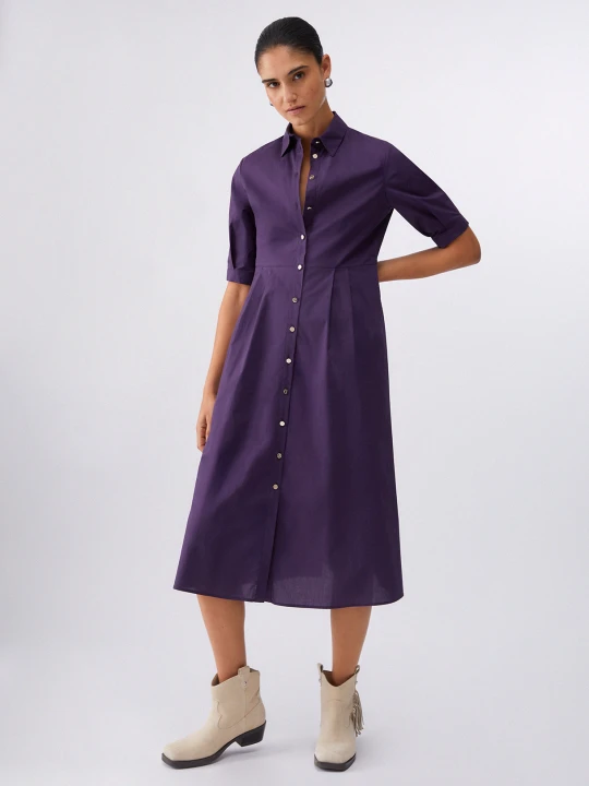 Zdjęcie produktu Liu Jo Poplin Midi Dress Dark Purple