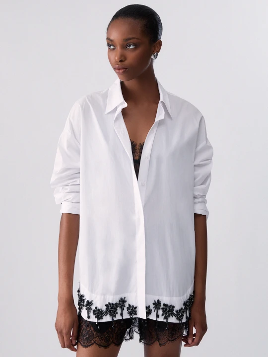 Zdjęcie produktu Liu Jo Poplin Shirt With Embroidery Optical White