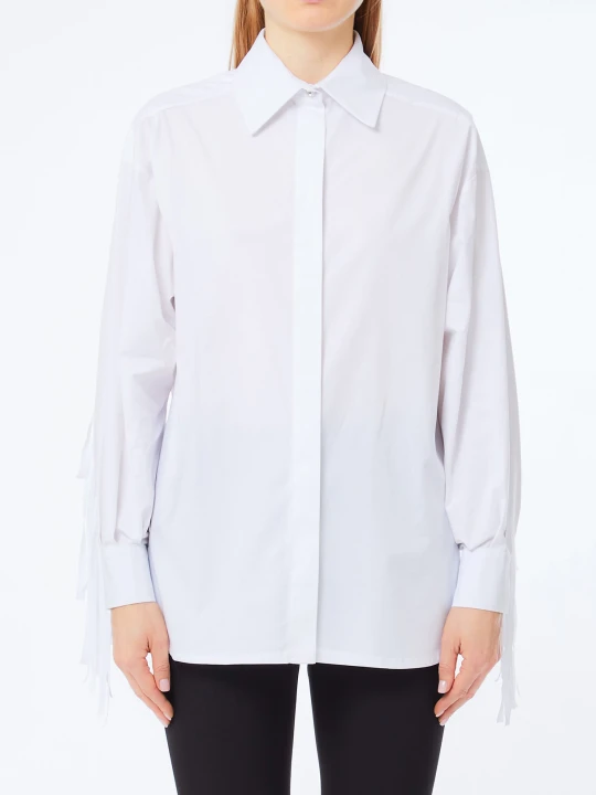 Zdjęcie produktu Liu Jo Poplin Shirt With Fringes biały