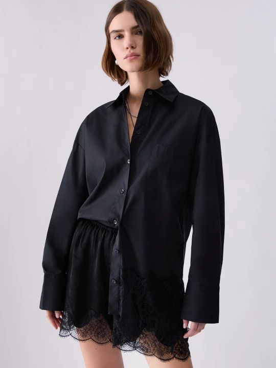 Zdjęcie produktu Liu Jo Poplin Shirt With Lace czarny