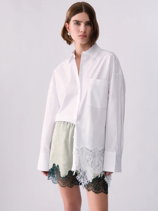 Zdjęcie produktu Liu Jo Poplin Shirt With Lace Optical White