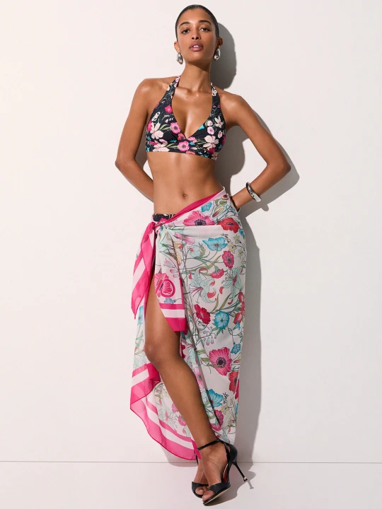 Zdjęcie produktu Liu Jo Printed Chiffon Sarong White With Flowers