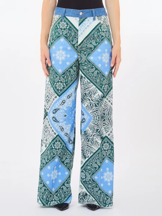 Zdjęcie produktu Liu Jo Printed Cotton Trousers Light Blue Denim