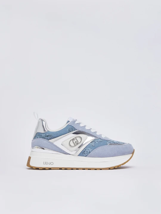 Zdjęcie produktu Liu Jo Printed Denim Platform Sneakers Light Blue