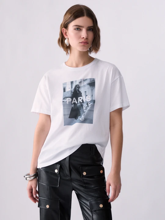 Zdjęcie produktu Liu Jo T-shirt In Jersey With Print biały
