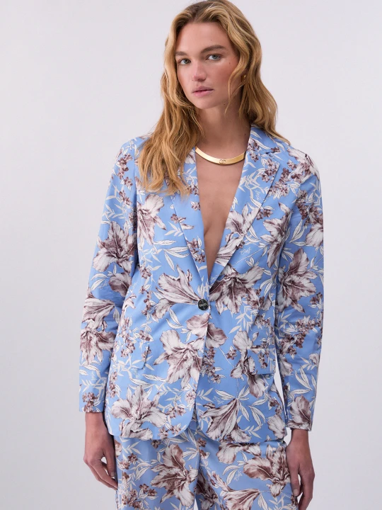 Zdjęcie produktu Liu Jo Printed Poplin Blazer Light Blue With Print