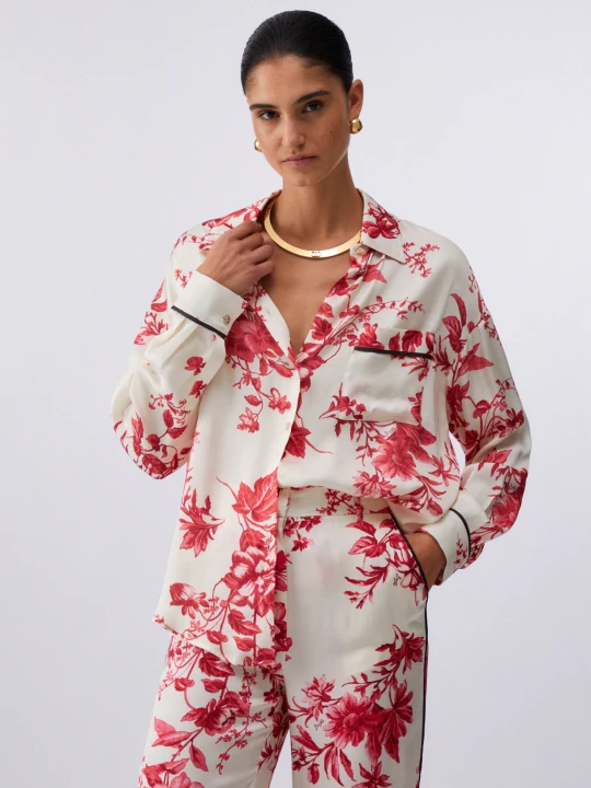 Zdjęcie produktu Liu Jo Printed Satin Shirt czerwony