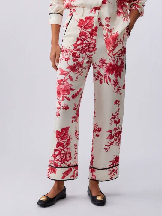 Zdjęcie produktu Liu Jo Printed Satin Trousers czerwony