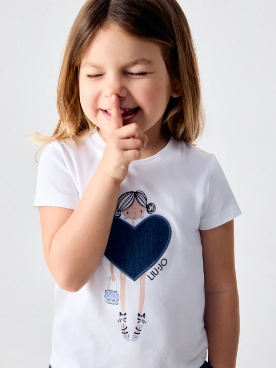 Zdjęcie produktu Liu Jo Printed T-shirt With Rhinestones biały