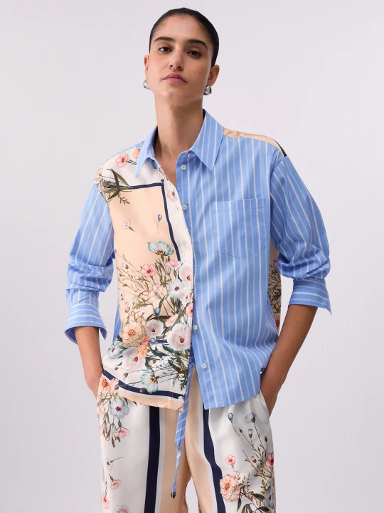 Zdjęcie produktu Liu Jo Printed Twill And Poplin Shirt
