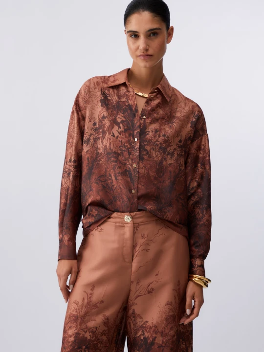 Zdjęcie produktu Liu Jo Printed Twill Shirt brązowy
