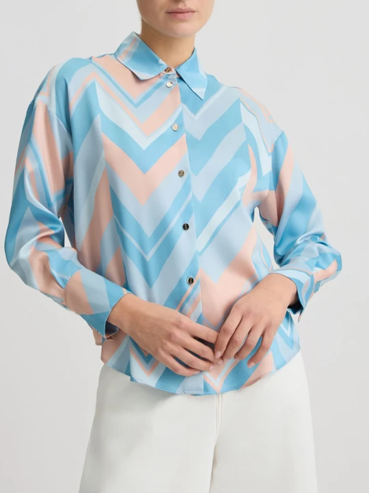Zdjęcie produktu Liu Jo Printed Twill Shirt Light Blue