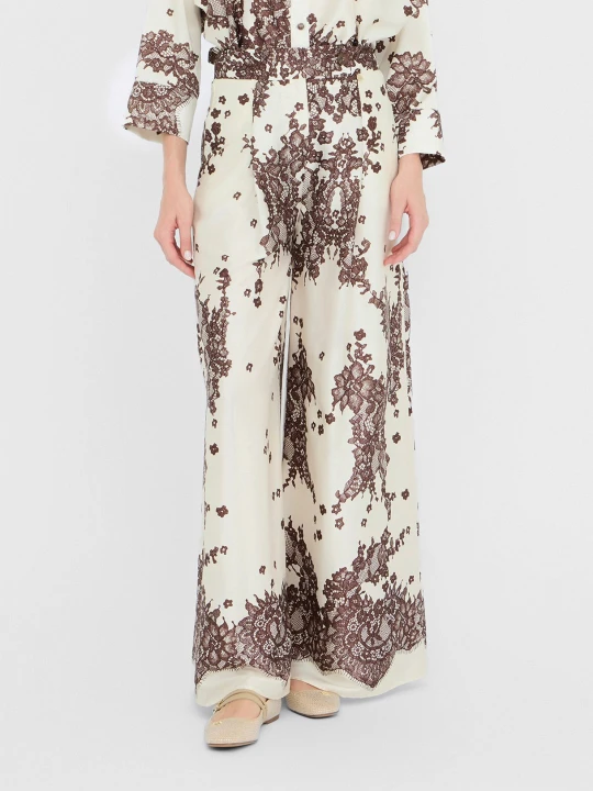 Zdjęcie produktu Liu Jo Printed Twill Trousers brązowy