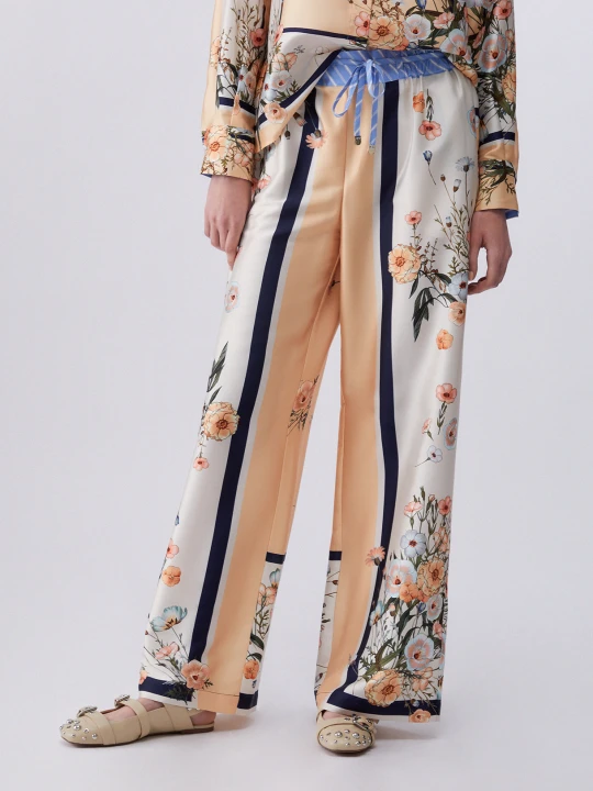 Zdjęcie produktu Liu Jo Printed Twill Trousers pomarańczowy
