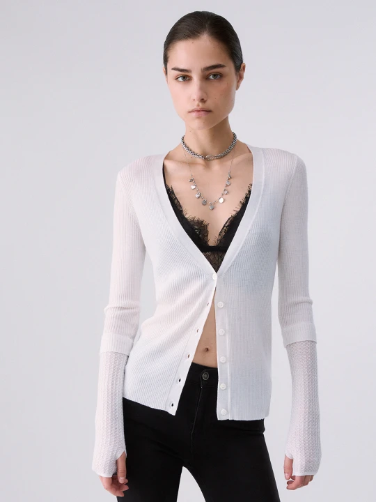 Zdjęcie produktu Liu Jo Pure Wool Cardigan White Wool