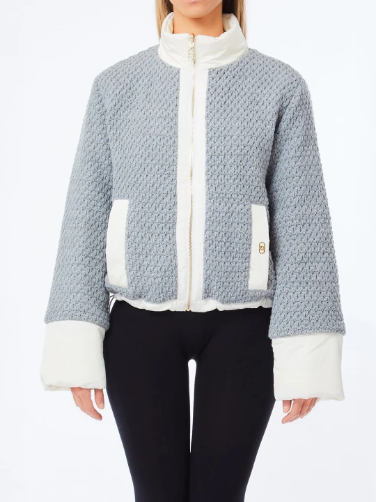 Zdjęcie produktu Liu Jo Quilted Nylon And Mesh Jacket Grey Pinstripe