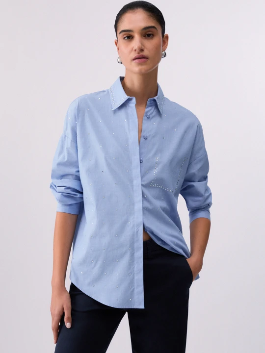 Zdjęcie produktu Liu Jo Rhinestone Shirt Light Blue