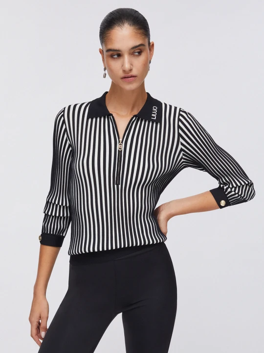Zdjęcie produktu Liu Jo Ribbed Henley Jumper czarny
