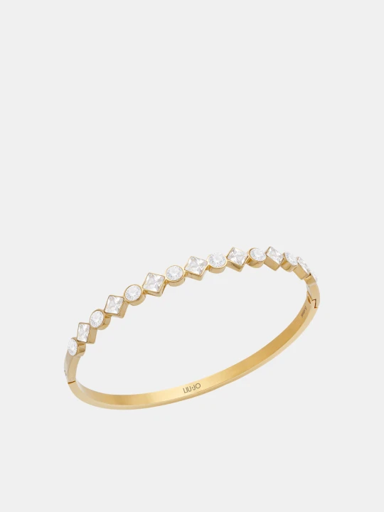 Zdjęcie produktu Liu Jo Rigid Bracelet With Glass Crystals złoty