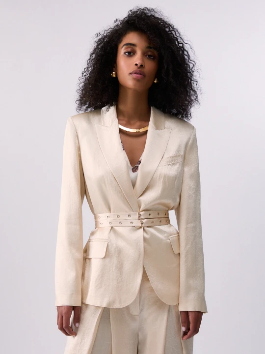 Zdjęcie produktu Liu Jo Satin Blazer With Belt biały