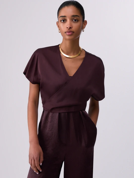Zdjęcie produktu Liu Jo Satin Wrap Top brązowy