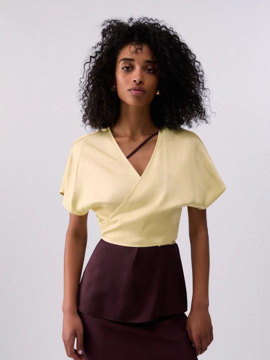 Zdjęcie produktu Liu Jo Satin Wrap Top żółty