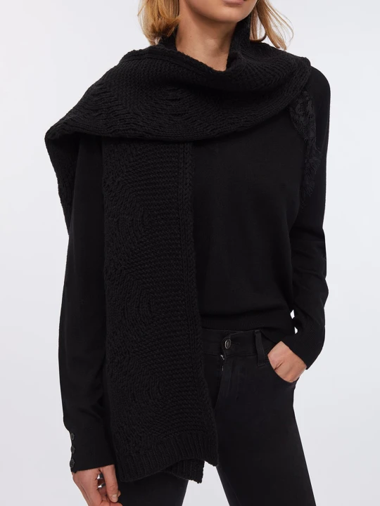 Zdjęcie produktu Liu Jo Scarf In A Wool Blend With Beads czarny